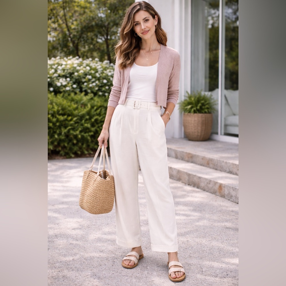 Eileen Fisher Dusty Rose Cropped Cardigan